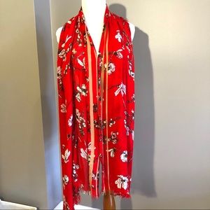 Zara Red Asian Blossom scarf